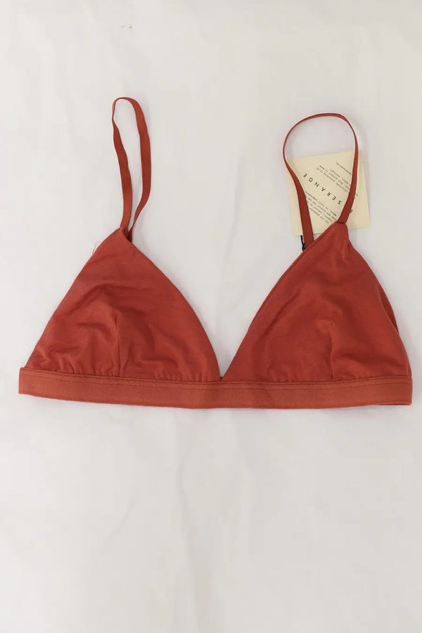 BASERANGE Mississippi bra narrow side series collection bamboo fiber bamboo cotton soft underwear France BAS-BRMI-BL-AU23-SHAOHONG burn red